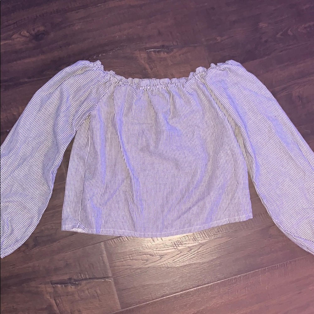 stripped off the shoulder brandy melville top